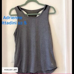 Adrienne Vittadini Sport Gray Stretchy Tank Workout Top Sz S EUC Gym Lift Burn